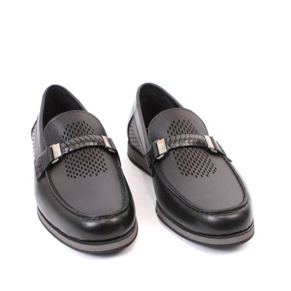 ROBERTO SERPENTINI 756a Black Leather Moccasins Loafers Shoes main image 5